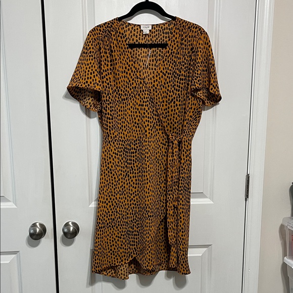 NWT J. Crew Factory Drapey Twill Wrap Dress Sz 14 - Picture 2 of 8
